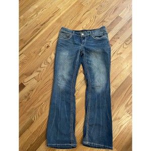 Seven7 Jeans Flap Pocket Bootcut  Mid Rise Medium Wash Blue Jeans 12 x 32